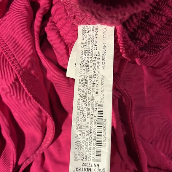 Zara fushia pink flowy trousers pants with drawstrings Sz M blogger fave - Picture 6 of 10